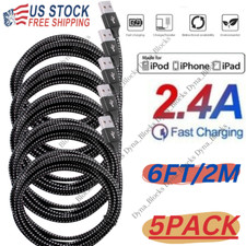 5 Pack Fast Charger Cable Heavy Duty 6FT For iPhone 8 11 12 13 14 Charging Cord picture