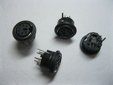 30 Pcs Mini 6 Pin Circular PCB Mount DIN Connector Snap & Lock Vertical Mini-DIN picture