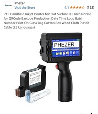 ✅ Phezer P15 Handheld Inkjet Printer for Any Surface Date QR Code Barcode Logo picture