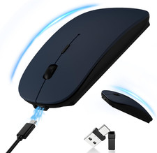 Rechargeable Bluetooth Wireless Mouse with Jiggler, Silent Slim Mouse picture