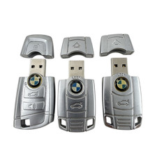 Set of 3 BMW Genuine 2-8GB USB Thumb Flash Drives Metal Keyring Fob Keychains picture
