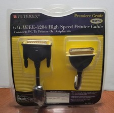 Interex IEEE-1284 High Speed Parallel Printer Cable Gold Connector IBM PC 6' NEW picture