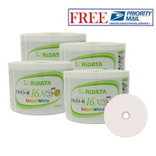 200 Pack Ridata DVD-R 16X 4.7GB White Inkjet Hub Printable Blank Recordable Disc picture