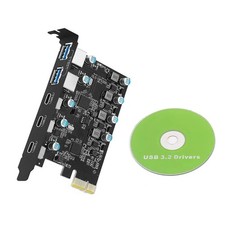Desktop Expansion Card With 5 Ports 20Gdps USB 3.2 Gen 2 2*USB-A 3*USB-C For Win picture