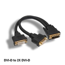 Kentek 1ft DVI-D 24+1Pin Dual Link Male to 2xFemale Splitter Cable Monitor PC TV picture