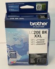 Genuine BROTHER LC20E BK XXL Black Ink Cartridge Super High Yield NEW NIB picture