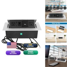 WHXGG Table Pop Up Outlet USB 2AC LAN HDMI Socket Silver-2 for Desk Hotel picture