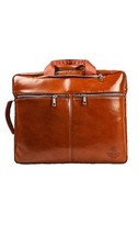 Brown Leather Laptop Backpack/Briefcase, Fits 15 in Laptop picture