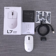 New Open Box MCHOSE L7 Wireless Gaming Mouse White 8K Polling PAW3395 Tri-Mode picture