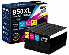 950XL 951XL 4PK 1Black 3CMY Ink for OfficeJet Pro 8100 8600 8615 8625 8630 picture