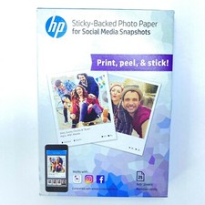 HP Photo Paper STICKY BACK Social Media Snapshots 4x5 inch 25 sheets  picture
