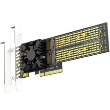 GLOTRENDS PA40 Quad M.2 NVMe to PCIe 3.0 X8 Adapter with PCIe Bifurcation, Se... picture