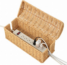 PP Rattan Cable Management Box to Hide Cords and Power Strip picture