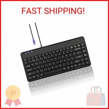 Perixx PERIBOARD-409P Wired PS2 Mini Keyboard, Black, US English Layout picture