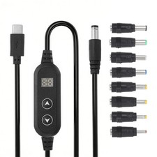 1.18m/3.9ft USB C to DC Adapter with 8 Connector Tips, 5V 9V 12V 15V 20V picture