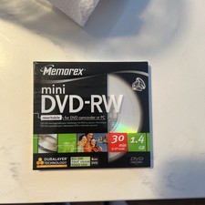 Memorex mini DVD-RW 1.4GB 30 min Rewritable Camcorder Disc New Sealed picture