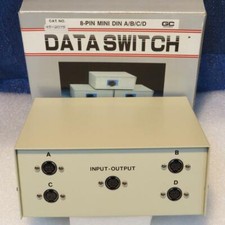 GC Elect. 45-2075 Manual 4-Way A/B/C/D Data Switch Female Mini Din 8-Pin MD-8 picture