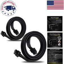 2-Pack 8 Pin PCIe Male to 6+2 Male Power Cables, Compatible with Major Brands picture