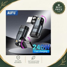 AUFU 240W USB C to USB C OTG Adapter 540° Rotation 5A Fast Charging Converter picture