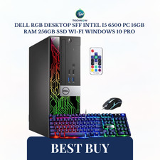 Dell RGB Desktop SFF Intel i5 6500 PC 16GB Ram 256GB SSD Wi-Fi Windows 10 pro picture