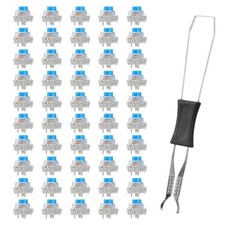 45 PCS Blue Mechanical Keyboard Switches 3Pin Clicky Dustproof Replacement picture