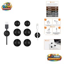 Durable Black Silicone Cord Organizer Clips - 6 Pack for Easy Cable Management picture