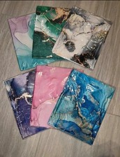 Set of 6 Marble Pattern book covers picture
