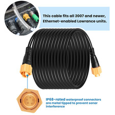 25' Ethernet Cable for Lowrance Fishfinder Chartplotter Network 000-0127-30 picture