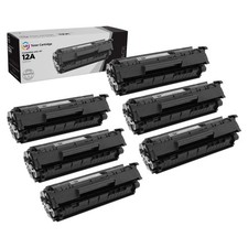 LD 6PK Comp Black Laser Toner Cartridge for HP 12A Q2612A LaserJet 1022nw 3015 picture
