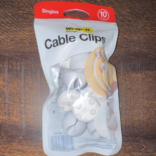 Wrap-It Cable Clips 10 Pack Gray Adhesive Backed Plastic Cord Organizer picture