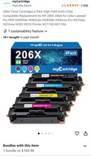 3PK Color Toner Cartridge for HP 206X MFP M283fdw M283cdw M255dw Sealed picture