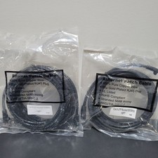 (2) 15 Ft And 10ft Cat6 UTP Ethernet Network Patch Cable Black Booted 550MHz   picture