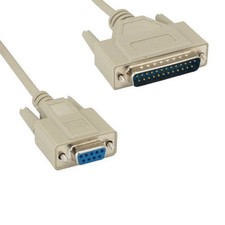 Lot 10 DB9 Female to DB25 Male Null Modem Serial Cable 28AWG Crossover PC Device picture