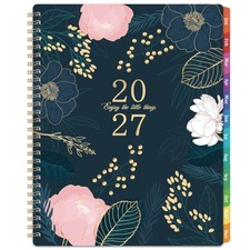 2027 Planner Weekly Monthly Jan Dec 8 x 10 Blue Hardcover Agenda picture