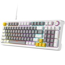 Grey AK96 Smart Mechanical Gaming Keyboard 96 Keys LED Backlit Wired USB PC picture
