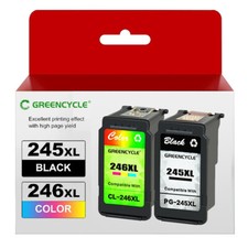 2pk GREENCYCLE PG-245XL CL-246XL Ink for Canon TS3322 MG2920 MG2555 MG2400 MX490 picture