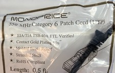 Monoprice 7498, Cat6 Patch Cable 6-inch 550 MHz - Lot of 10 picture