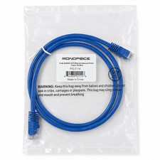 Monoprice 3FT Cat6 Ethernet Patch Cable Blue RJ45 24AWG UTP 2114 Gold picture