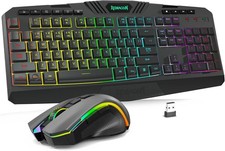 Redragon S101M-KS Wireless RGB Gaming Keyboard & Mouse Combo 4800 DPI Black picture