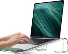 Clear Acrylic Laptop Stand for Desk with Wrist Rest Ergonomic Detachable Mount picture