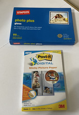 Staples Photo Plus gloss paper 4”X6” 60 sheet & 3M Sticky Photo Paper New Sealed picture