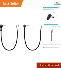 Effortless Installation 2-Pack 90 Degree DC Power Cables for Security Cameras picture