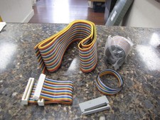 Vintage Lot of (3) Large Computer Ribbon Cable W/Connecter - Rainbow picture