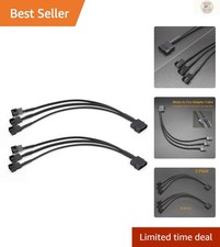 2 Pack Molex to 4 Pin Fan Splitter - Compatible with 3 Pin/4 Pin Fans, 10.6 Inch picture