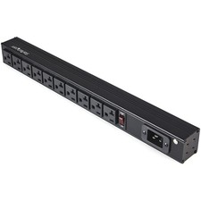 StarTech 10 Outlet Rack Mount Power Strip 125V/16 Amp, 1U Horizontal 19