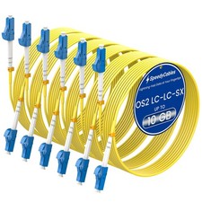 6 PCS OS2 LC To LC Single Mode Fiber Patch Cable 5m 16ft 10Gb 9/125um Yellow picture