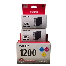 3Pk Canon Maxify PGI-1200 C/M/Y Color & 2 Black Ink Cartridges #1200 Sealed  picture