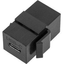 USB-C 3.1 Female to Female Inline Keystone Coupler Snap-In Type-C Insert Black picture