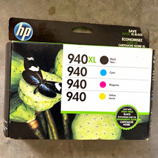 HP 940XL/940 Ink Cartridge 4-Pack Black Cyan Magenta Yellow Inkjet ex. 4/17 picture