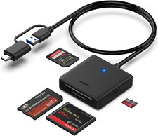 4-in-1 USB C & USB 3.0 SD/TF/CF/MS Card Reader for iPhone 15 MacBook Pro Air picture